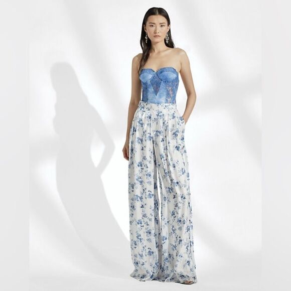 Ralph Lauren Collection Brenda Floral Wide-Leg Pant - Picture 3 of 16